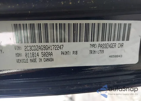 2016 Dodge Challenger Sxt z USA, uszkodzony, nr VIN 2C3CDZAG9GH172247